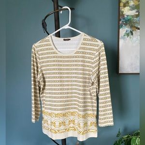 J. McLaughlin 3/4 sleeve Catalina cloth shirt size L